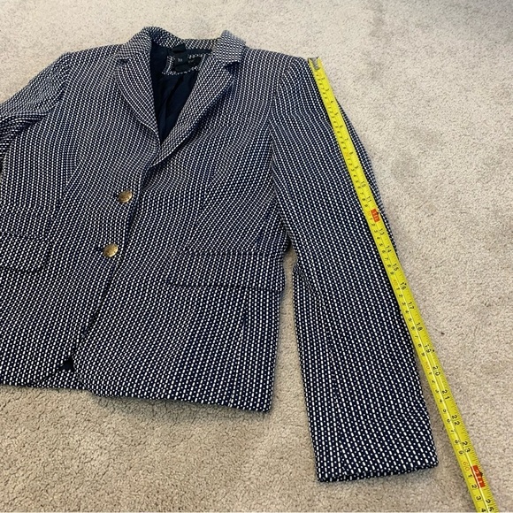 J. Crew navy white printed schoolboy blazer Sz 6 - Picture 10 of 14
